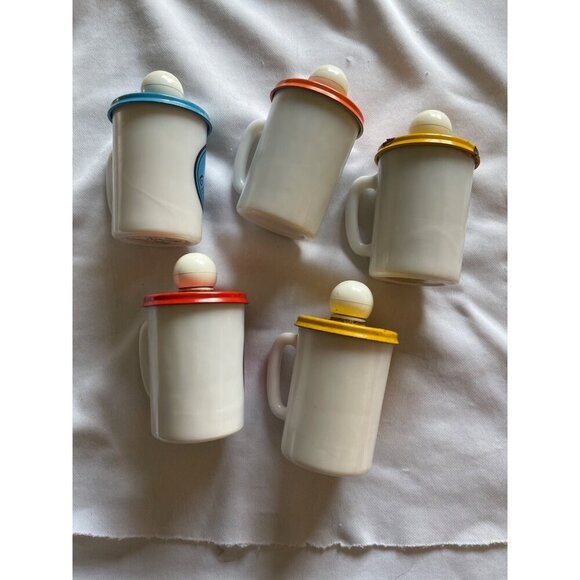 Vintage Peanuts & Animal Character Ceramic Mug Set W/ Lids - Picture 10 of 10